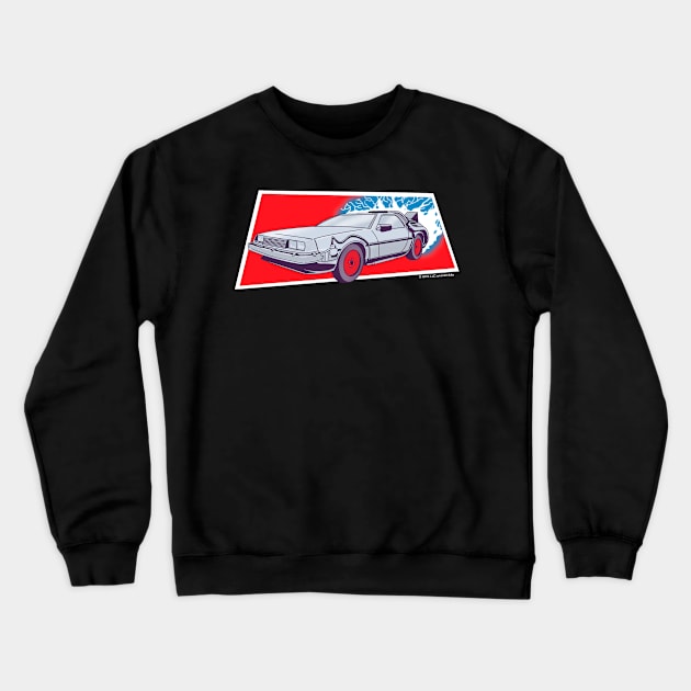 Back to Delorean Crewneck Sweatshirt by Malakian Art